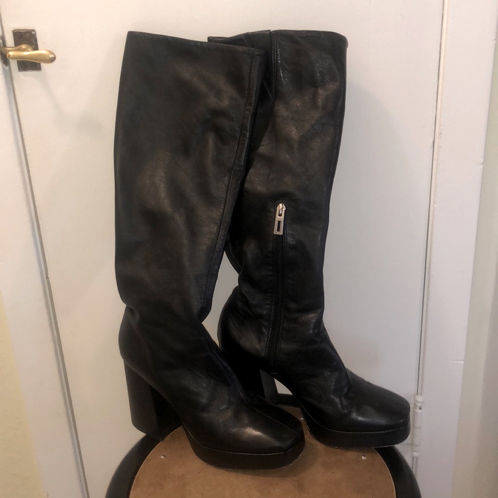 Knee Length Leather Boots
